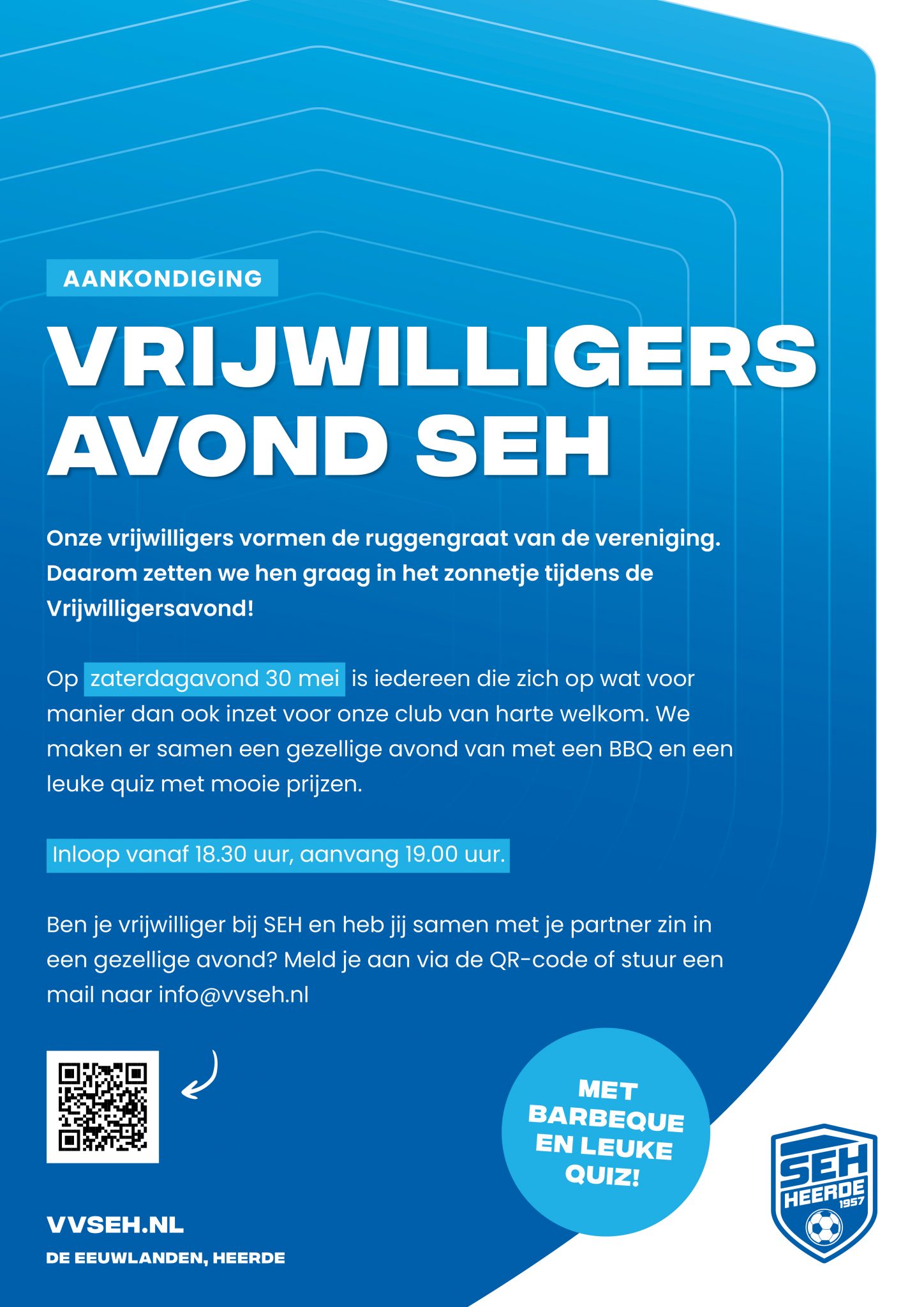 Vrijwilligersavond SEH op 30 mei