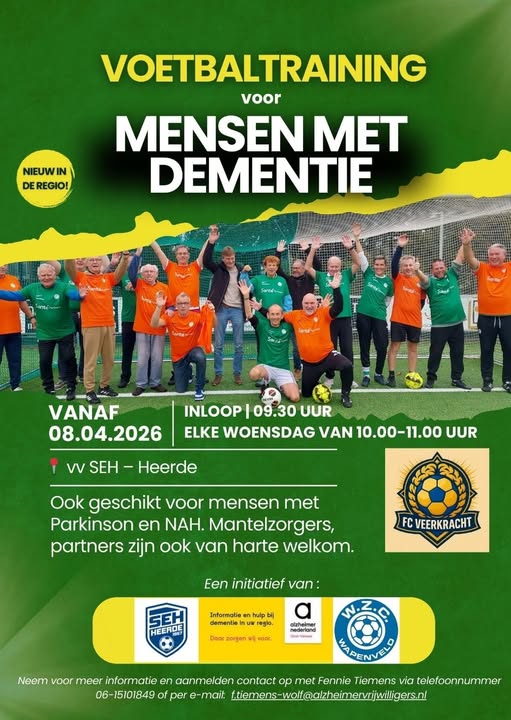Voetbaltraining voor mensen met dementie