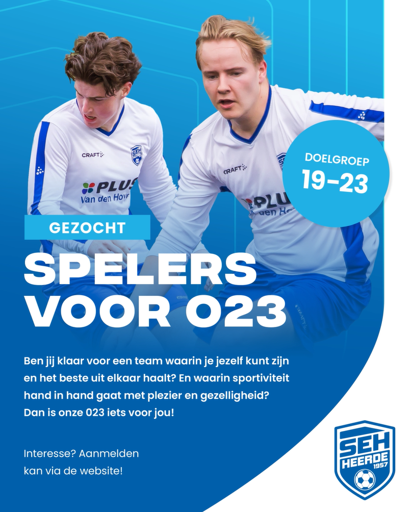 Gezocht: spelers voor onze O23
