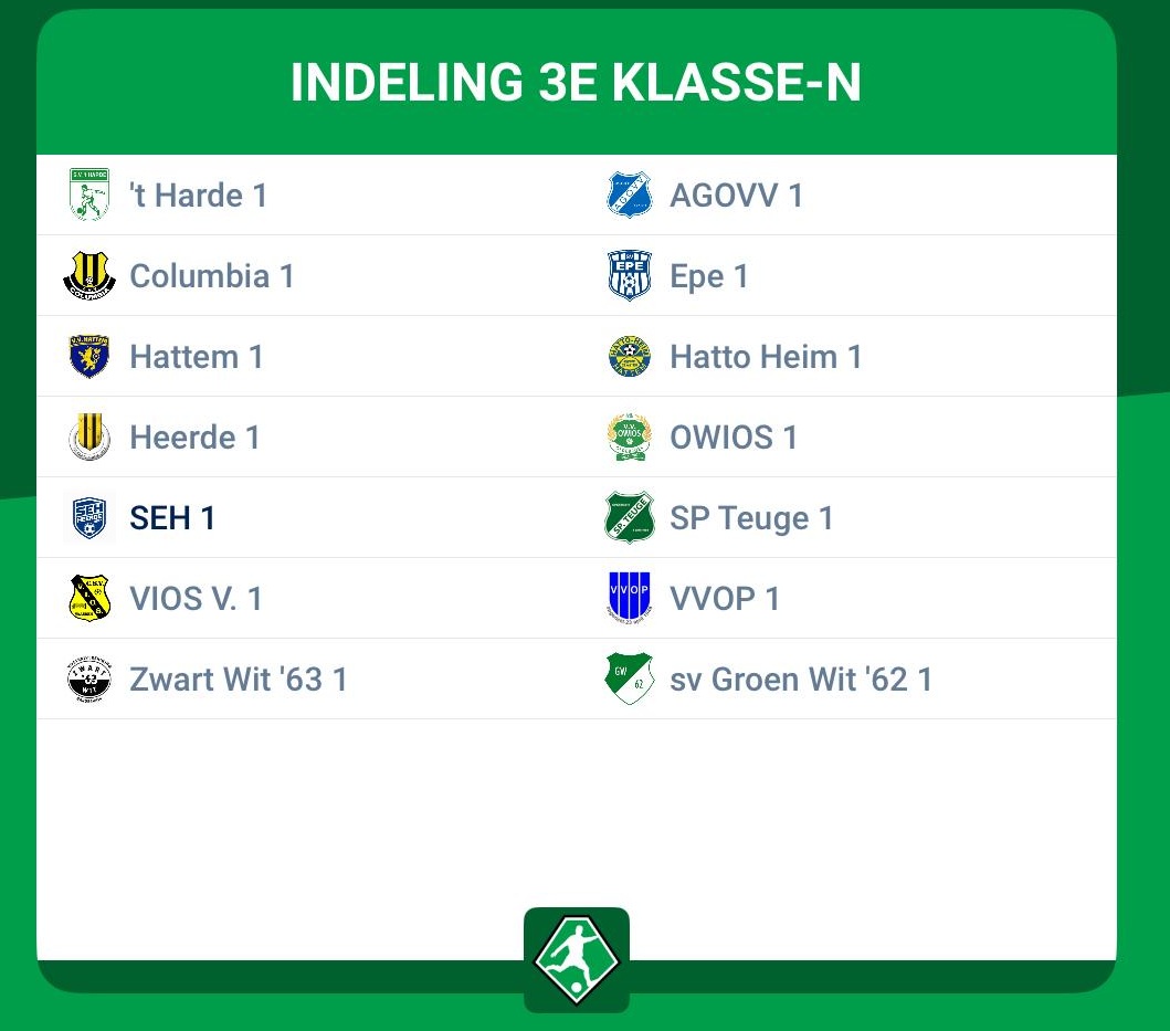 Nog meer derby’s voor SEH 1 in nieuwe seizoen!
